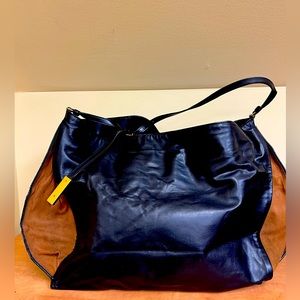 Stella McCartney Black and Tan Shoulder Bag